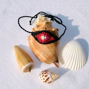 Macrame Evil Eye Bracelet Pink Artisanal Made in Patagonia One of a Kind